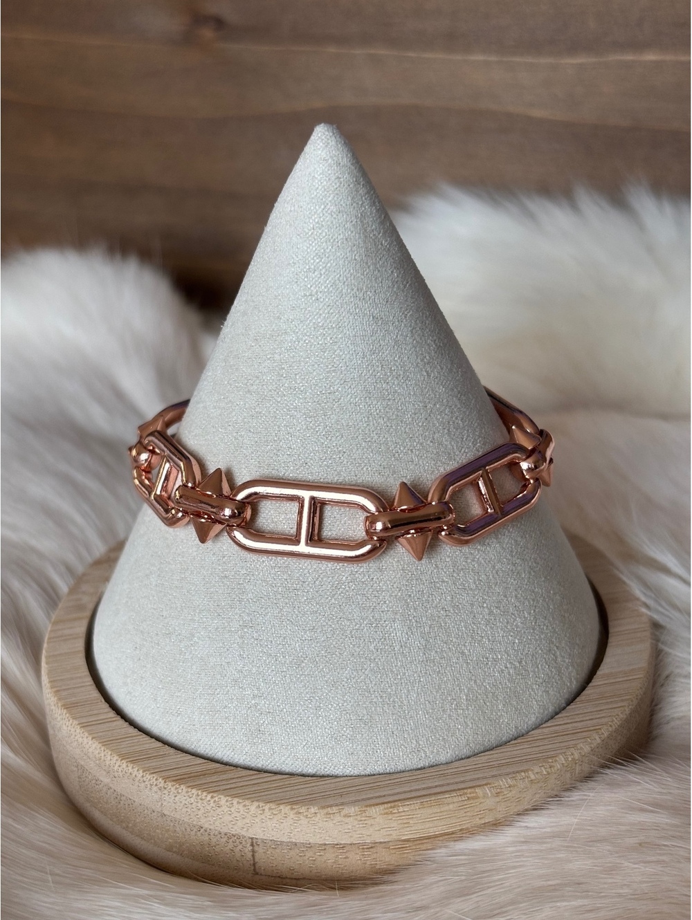 Adjustable Rose Gold Tone Chain Link Bracelet Size 5 to 8.75